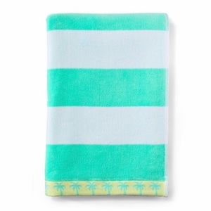 NWT Stoney Clover Lane x Target Striped Beach Towel Green/Light Yellow